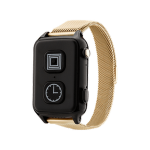 Fall detection watch with stainless steel magnetic strap